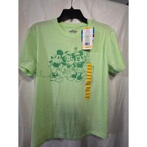 Disney Mickey And Friends Green Graphic T Shirt Medium Short Sleeve Tee